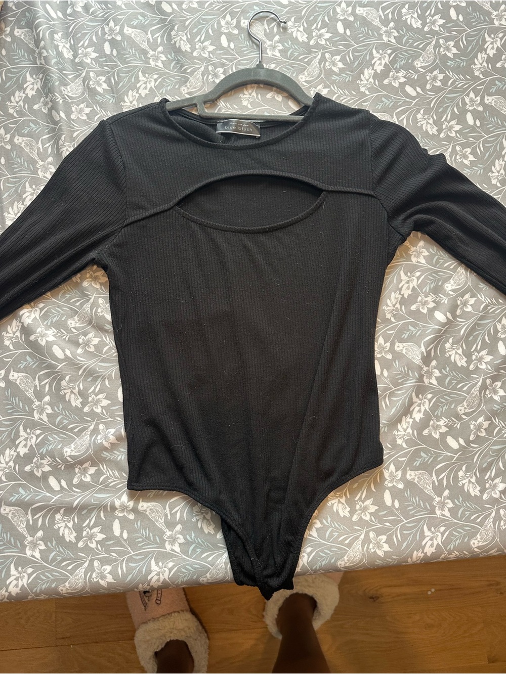 Vici Black Long Sleeve Cutout Bodysuit